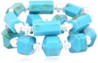 Kenneth Cole New York Urban Naturals Turquoise Geometric Bead 2 Row Stretch Bracelet, 7.5 Kenneth Cole New York Urban Naturals Turquoise Geometric Bead 2 Row Stretch Bracelet, 7.5