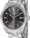 Stuhrling Original Men's 408G.331154 Aquadiver Regatta Marine Swiss Quartz Date Grey Dial stainless Steel Bracelet Watch