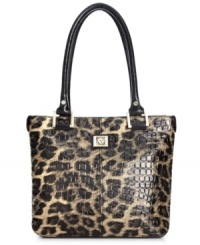 Call of the wild. Opt for an exotic look everyday with this chic snakeskin-embossed tote from AK Anne Klein. With posh leopard-print and shining hardware, it's ideal for your urban-jungle attire. Call of the wild. Opt for an exotic look everyday with this chic snakeskin-embossed tote from AK Anne Klein. With posh leopard-print and shining hardware, it's ideal for your urban-jungle attire.