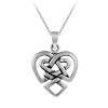 Sterling Silver Celtic Knot Heart Pendant Necklace, 18