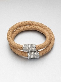 Supple plaited leather in a wrapped style with sparkling stone accents. Glass stonesLeatherSteelLength, about 15.5Magnetic closureImported Supple plaited leather in a wrapped style with sparkling stone accents. Glass stonesLeatherSteelLength, about 15.5Magnetic closureImported