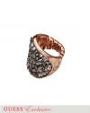 GUESS Rose Gold-Tone Crystal Disc Ring, ROSE GOLD