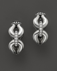In sterling silver accented with diamonds, these classic earrings from Lagos' Derby collection are utterly timeless. In sterling silver accented with diamonds, these classic earrings from Lagos' Derby collection are utterly timeless.