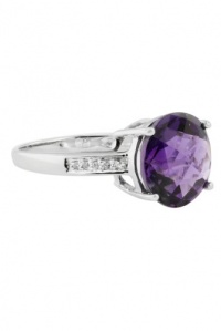 Effy Jewlery 14K White Gold Amethyst & Diamond Ring, 3.84 TCW Ring size 7 Effy Jewlery 14K White Gold Amethyst & Diamond Ring, 3.84 TCW Ring size 7