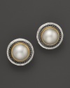 Cultured freshwater pearls are framed in sterling silver & 24K gold settings with an ornate, organic feel. From Gurhan.