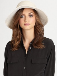 Woven sun hat is lightweight, flexible and great for travel. PackableBrim, about 4.25Elasticized inner band fits mostRayon/nylon/cotton/viscoseSpot cleanImported Woven sun hat is lightweight, flexible and great for travel. PackableBrim, about 4.25Elasticized inner band fits mostRayon/nylon/cotton/viscoseSpot cleanImported