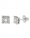 Effy Jewlery 14K White Gold Diamond Square Stud Earrings, .50 TCW