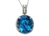 Genuine Blue Topaz Pendant by Effy Collection® in 14 kt White Gold
