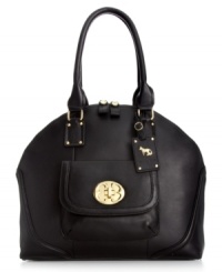 Whether you're lunching with the ladies or closing deals downtown, this perfectly posh Emma Fox satchel will accentuate any ensemble. Alluring golden hardware is complemented by the discrete stud accents, while the well-organized interior effortlessly stows wallet, PDA, makeup case, and more. Whether you're lunching with the ladies or closing deals downtown, this perfectly posh Emma Fox satchel will accentuate any ensemble. Alluring golden hardware is complemented by the discrete stud accents, while the well-organized interior effortlessly stows wallet, PDA, makeup case, and more.