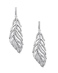 You'll flock to these luxe pave feather earrings glittering with cubic zirconia in a rich platinum vermeil setting. You'll flock to these luxe pave feather earrings glittering with cubic zirconia in a rich platinum vermeil setting.