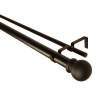 BCL Drapery Hardware 125DBL86B Classic Ball Curtain Rod Set