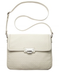 For that tech-savvy girl on-the-go, this signature 9 embossed iPad crossbody from Nine West is a fashion 10. Polished silver-tone hardware complements the delicate detail stitching, while the fully lined interior safely stows iPad and other essentials with ease. For that tech-savvy girl on-the-go, this signature 9 embossed iPad crossbody from Nine West is a fashion 10. Polished silver-tone hardware complements the delicate detail stitching, while the fully lined interior safely stows iPad and other essentials with ease.
