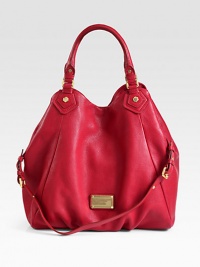 A shapely update of a classic tote in fine pebble-textured leather with soft pleats at the bottom and a golden signature plaque.Double top handles, 7½ dropAdjustable detachable shoulder strap, 16½-18 dropSnap closeOne inside zip pocket and two inside open pocketsPrint cotton lining19½W X 14H X 4½DImportedPlease note: hardware color may vary. A shapely update of a classic tote in fine pebble-textured leather with soft pleats at the bottom and a golden signature plaque.Double top handles, 7½ dropAdjustable detachable shoulder strap, 16½-18 dropSnap closeOne inside zip pocket and two inside open pocketsPrint cotton lining19½W X 14H X 4½DImportedPlease note: hardware color may vary.
