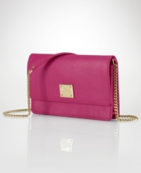 It may be mini, but this luxe leather crossbody from Lauren Ralph Lauren is designed for dalliances after-hours. Adorned with signature detailing, slender chain-link strap with detail stitching, it's exceptional eye-candy. It may be mini, but this luxe leather crossbody from Lauren Ralph Lauren is designed for dalliances after-hours. Adorned with signature detailing, slender chain-link strap with detail stitching, it's exceptional eye-candy.