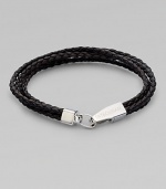 A braided strand of fine Italian leather is offset by a gleaming sterling silver clasp.LeatherSterling silverAbout 8 long Made in the United Kingdom