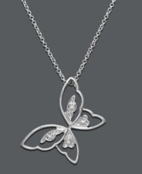 Let your style soar in this breezy pendant. Victoria Townsend necklace features a cut-out butterfly design highlights sparkling diamond accents. Crafted in sterling silver. Approximate length: 18 inches. Approximate drop: 1 inch. Let your style soar in this breezy pendant. Victoria Townsend necklace features a cut-out butterfly design highlights sparkling diamond accents. Crafted in sterling silver. Approximate length: 18 inches. Approximate drop: 1 inch.