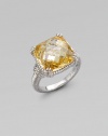 From the Giftables Collection. A sparkling canary crystal stone in a four-prong sterling silver setting.Canary crystal Sterling silver Width, about ½ Imported Additional Information Women's Ring Size Guide 