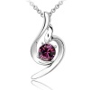 Amethyst Crystal Pendant, 18K White Gold Plated, Elegant Women Necklace, Come With FREE 18 Chain