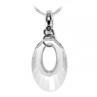 Ashley Arthur Crystal Vue .925 Silver 20mm White Helios Pendant Polished Bale Made with Swarovski El