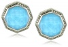 Judith Jack Octagon Sterling Silver and Marcasite Octagon Button Earrings