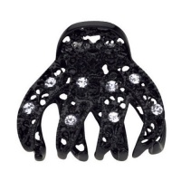 Black Metal Octopus Clip with Stones Black Metal Octopus Clip with Stones