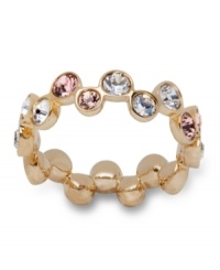 Show your true colors. Bezel-set multicolored crystals have an eye-catching effect on this delicate yet dramatic Fidelity ring from Swarovski. Crafted in gold tone mixed metal. Size 7. Show your true colors. Bezel-set multicolored crystals have an eye-catching effect on this delicate yet dramatic Fidelity ring from Swarovski. Crafted in gold tone mixed metal. Size 7.