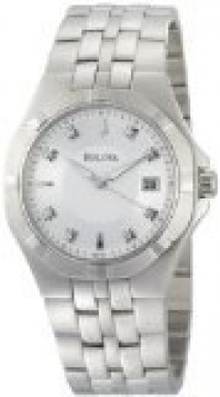 Bulova Men's 96D107 Diamond Silver White Dial Bracelet Watch Bulova Men's 96D107 Diamond Silver White Dial Bracelet Watch