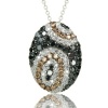 Effy Jewelry Effy® 14k White Gold Diamond Brown Diamond and Black Diamond Pendant1.11 Tcw.
