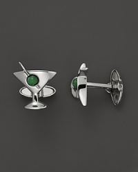Proclaim your love for the classic martini with Dolan & Bullock's jade and 14K. gold accented sterling silver cufflinks. From the Stone Accent Collection. Proclaim your love for the classic martini with Dolan & Bullock's jade and 14K. gold accented sterling silver cufflinks. From the Stone Accent Collection.