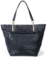 Finally, a go-everywhere carryall that's practical and posh. Crafted from supple leather with luxe golden hardware, this exquisite Elliot Lucca design is roomy enough for almost everything you wish to take along from workday to weekend away. Finally, a go-everywhere carryall that's practical and posh. Crafted from supple leather with luxe golden hardware, this exquisite Elliot Lucca design is roomy enough for almost everything you wish to take along from workday to weekend away.