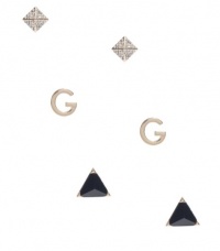 G by GUESS G, Pyramid and Triangle Stud Earrings Se, GOLD G by GUESS G, Pyramid and Triangle Stud Earrings Se, GOLD