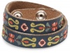 Lucky Brand Blue Embroidered Leather Bracelet