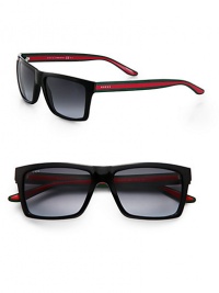 Signature web stripe defines the temple detail of this classic style. Available in shiny black frames with gray gradient lenses.Plastic100% UV ProtectionImported Signature web stripe defines the temple detail of this classic style. Available in shiny black frames with gray gradient lenses.Plastic100% UV ProtectionImported
