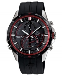 Race against time with this versatile, solar-powered, sport watch from G-Shock's Edifice collection. Race against time with this versatile, solar-powered, sport watch from G-Shock's Edifice collection.