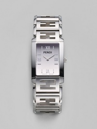 A stylish signature timepiece with two-hand Swiss quartz movement. Polished rectangular stainless steel case, 24mm (.9) X 36.4mm (1.4)Water resistant to 5 ATMFF logo on braceletStainless steel bracelet length, 170mm Deployant buckleMade in Switzerland A stylish signature timepiece with two-hand Swiss quartz movement. Polished rectangular stainless steel case, 24mm (.9) X 36.4mm (1.4)Water resistant to 5 ATMFF logo on braceletStainless steel bracelet length, 170mm Deployant buckleMade in Switzerland