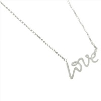 Sterling Silver Love 16 Rolo Chain Necklace