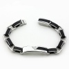 Emporio Armani EGS1529 Men's Silver Tone and Black Stainless Steel Link Bracelet