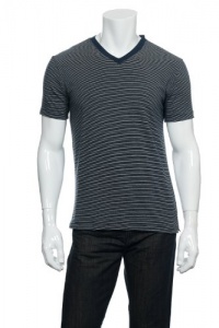 Alfani Blue Horizontal Striped V-Neck T-Shirt , Size Medium Alfani Blue Horizontal Striped V-Neck T-Shirt , Size Medium