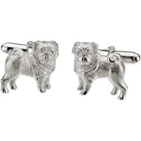 Heart U Back Sterling Silver Pug Cuff Links Heart U Back Sterling Silver Pug Cuff Links