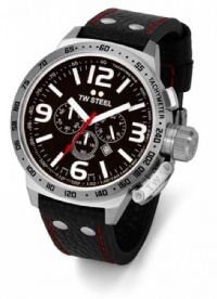 TW Steel Men's TW78 Canteen Black Leather Chronograph Dial Watch TW Steel Men's TW78 Canteen Black Leather Chronograph Dial Watch