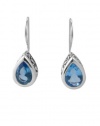 Barse Sterling Silver Blue Crystal Teardrop Earrings
