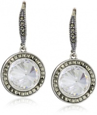 Judith Jack Color Pop Sterling Silver, Marcasite and Cubic Zirconia Disc Drop Earrings Judith Jack Color Pop Sterling Silver, Marcasite and Cubic Zirconia Disc Drop Earrings