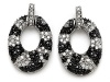 Original Star K(tm) Round Black and White Cubic Zirconia Oval Shape Earrings in 925 Sterling Silver