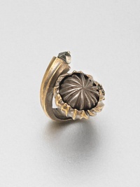 This stunning, nature-inspired design features detailed pyrite stones set in antique-finished goldtone. BrassPyriteDiameter, about .62Made in Italy and imported This stunning, nature-inspired design features detailed pyrite stones set in antique-finished goldtone. BrassPyriteDiameter, about .62Made in Italy and imported
