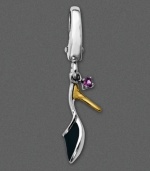 Showcase your shoe obsession with this darling 14k gold and sterling silver shoe charm, decked out in black enamel. Approximate drop: 1 inch.