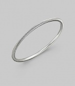 From the Cable Bangle Collection. Textured on the outside and smooth on the inside in cool sterling silver. Sterling silver Diameter, about 2½ Made in USA