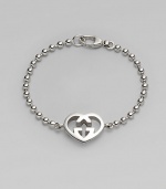 From the Love Britt Collection. A charming design with a heart shaped GG link on a ball chain. Sterling silverLobster clasp closureLength, about 7Made in Italy