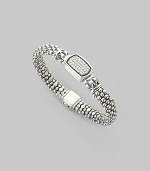 From the Arcadian Mist Collection. Dazzling bracelet with sterling silver caviar beading and pave diamonds set in 18k white gold. .68 tcw 7 long Signature lobster clasp Made in USA