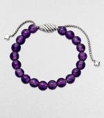 From the Spiritual Bead Collection. A simple strand of richly hued, 8mm amethyst beads on a sterling silver chain with an oval cable slide clasp.AmethystSterling silverDiameter, about 2Adjustable slide claspImported