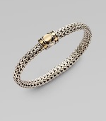 From the Dot Collection. An elegant, flexible braid of sterling silver, with an 18k gold-accented dot design clasp.Sterling silver 18k yellow gold Length, about 7¼ Push-lock clasp Made in Bali